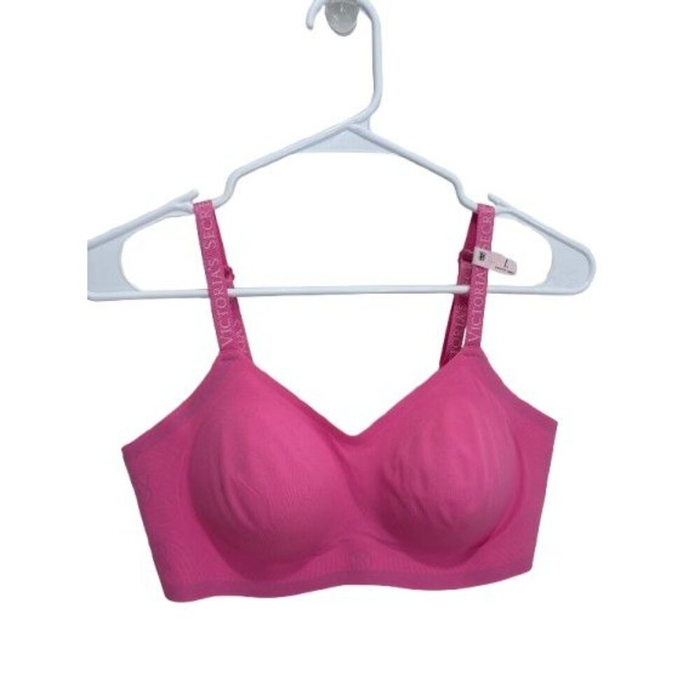 Victorias Secret Seamless Lightly Lined Pink Bra With Adjustable Straps, L